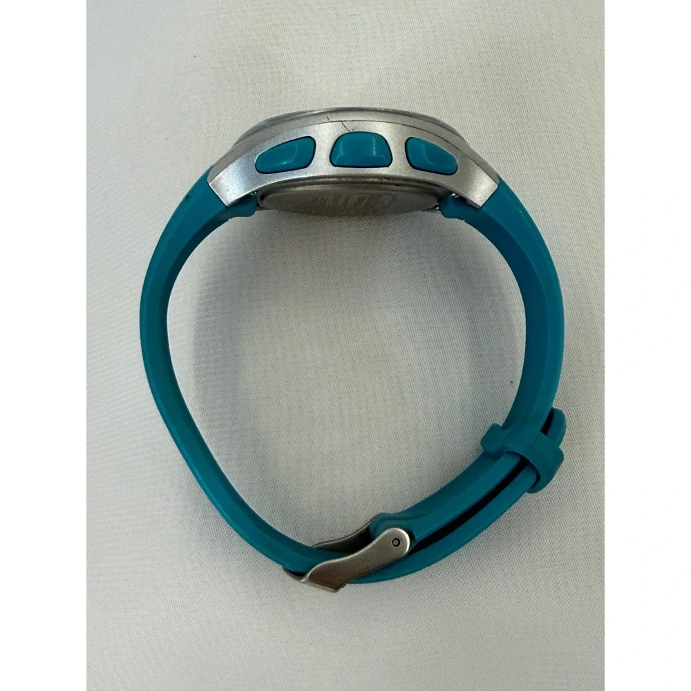 Timex Ironman Triathlon 30 Lap Digital Watch Teal Silver WR 100M Indiglo 652 02